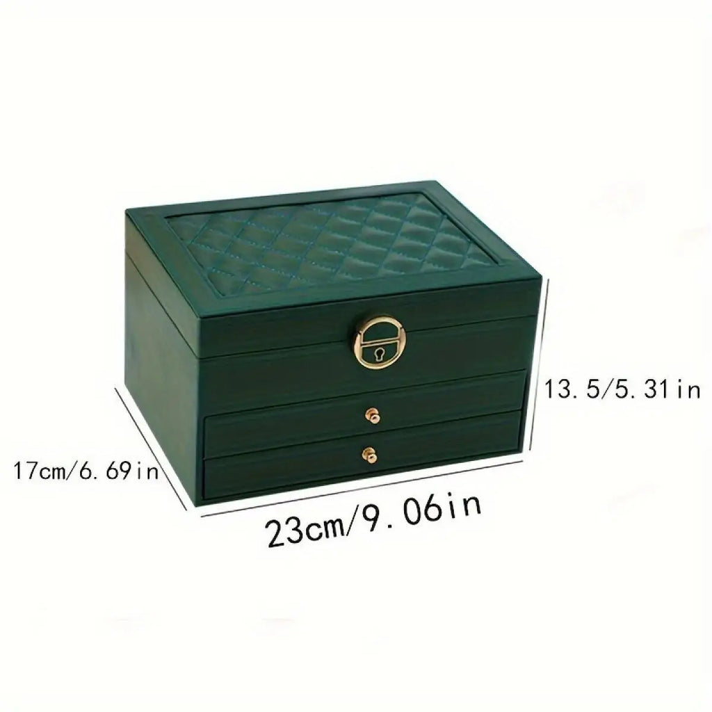 1pc PU Leather Jewellery Box, Storage Boxes, Earring, Ring and Necklace Display Stand, Stylish Desktop Organiser, Aesthetic Home Décor, Suitable for Bedrooms and Living Rooms