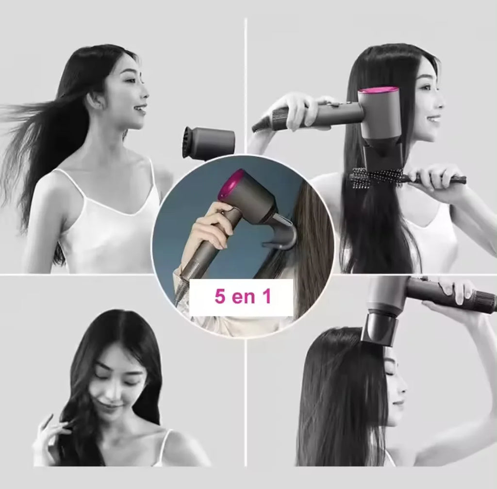 Professional 5-in-1 Hair Dryer by Cecodadi with Cool Shot Function, 2000W Power, Lightweight Design, and Thermoregulation for Fast Drying and Smoothing; Ideal for Straightening Hair, Low Noise Operation.