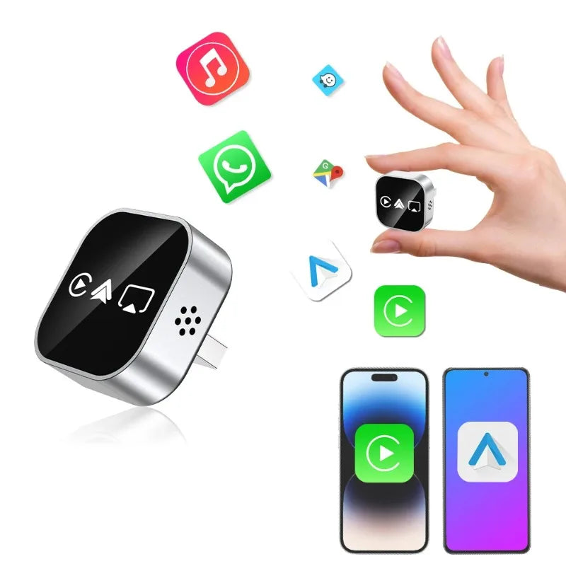 2026 Newly Upgraded Version Screen Mirroring 4-in-1 CarPlay Adapter Bluetooth Wireless Smart Plug-and-Play Car Adapter