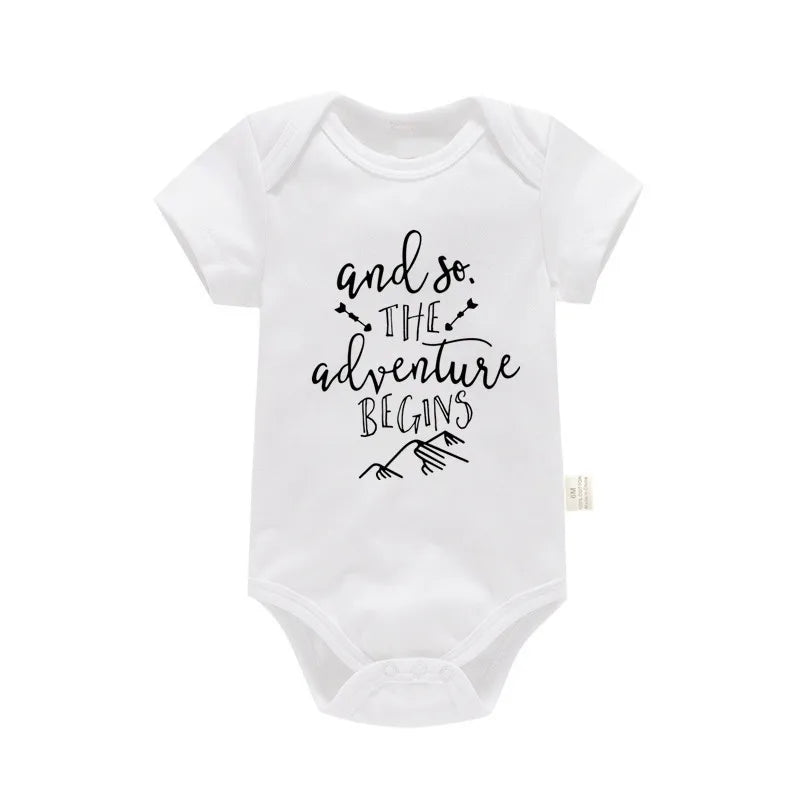 100%Cotton Baby Boys Girls Romper Short Sleeve Funny Letter Print I Love Mom Dad Jumpsuit Infant Newborn Costume Clothes