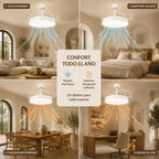 Retractable Ceiling Fan with Integrated Led Light, Silent Dc Motor and Remote Control, 6 Speeds with Dimmable Cct Lighting for Living Room, Bedroom, Dining Room, Modern 2-in-1 Energy-Efficient Fan with Elegant Design