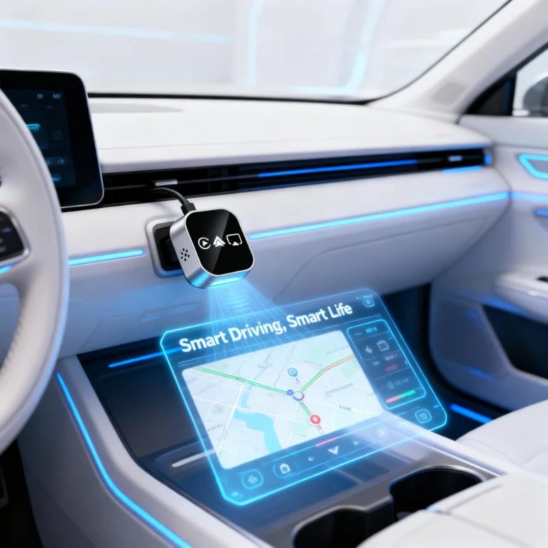2026 Newly Upgraded Version Screen Mirroring 4-in-1 CarPlay Adapter Bluetooth Wireless Smart Plug-and-Play Car Adapter