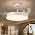 Retractable Ceiling Fan with Integrated Led Light, Silent Dc Motor and Remote Control, 6 Speeds with Dimmable Cct Lighting for Living Room, Bedroom, Dining Room, Modern 2-in-1 Energy-Efficient Fan with Elegant Design